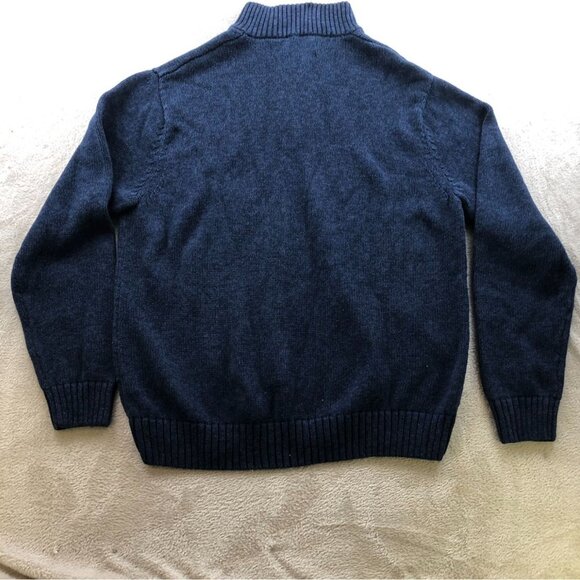 Chaps Mens Sweater Size XL Long Sleeve High Neck Henley Long Sleeve Blue Knit - Picture 13 of 13